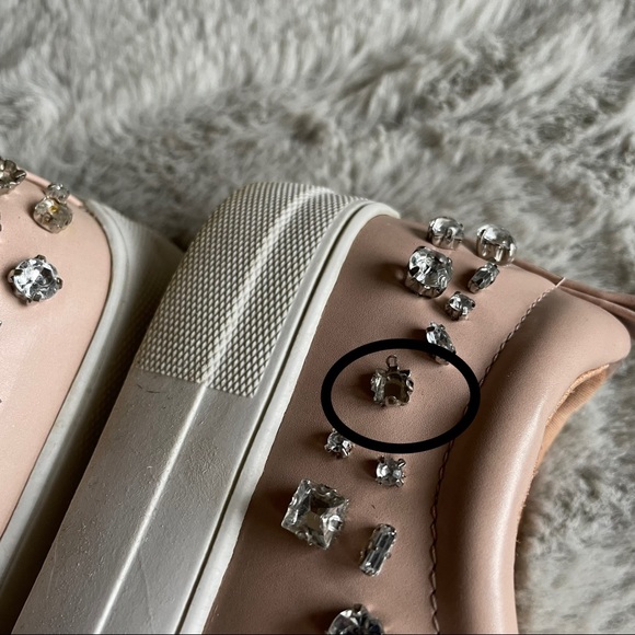 Express gemstone platform shoes sneakers fashion blush pink sz 7.5 cute women's - Picture 10 of 15